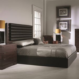 double bed / contemporary / upholstered / with headboard