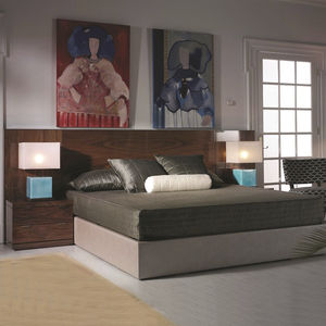 double bed / contemporary / upholstered / with headboard