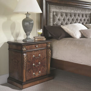 traditional bedside table / wooden / rectangular / with drawer
