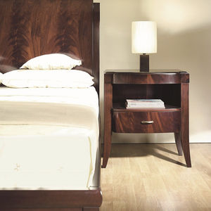 traditional bedside table / wooden / rectangular / with drawer