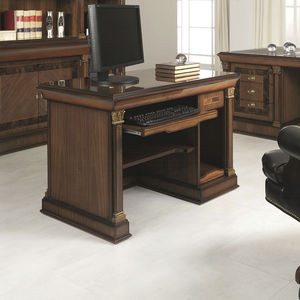 traditional computer table / wooden / rectangular