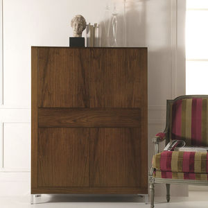 contemporary bookcase / wooden / metal / glass