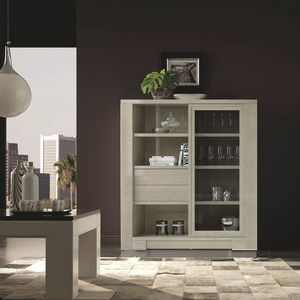 contemporary bookcase / wooden / glass