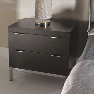 contemporary bedside table / wooden / metal / rectangular