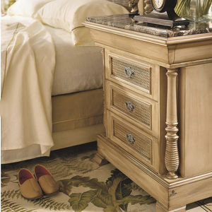 traditional bedside table / wooden / rectangular / with drawer