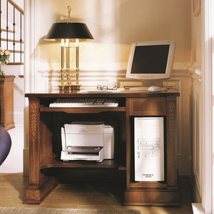 traditional computer table / wooden / rectangular
