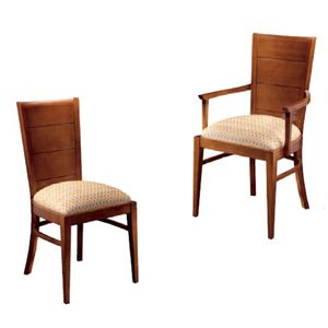 traditional chair / upholstered / with armrests / high back