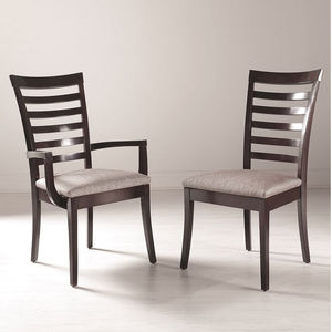 traditional chair / upholstered / with armrests / high back