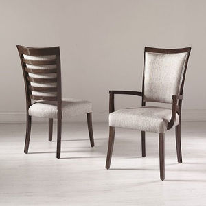 traditional chair / upholstered / with armrests / high back