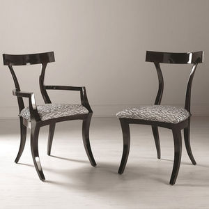 classic chair / upholstered / with armrests / fabric