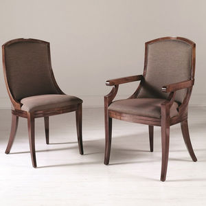 classic chair / upholstered / with armrests / fabric