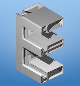 stick system curtain wall / aluminum and glass