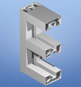 unitized system curtain wall / aluminum and glass / acoustic