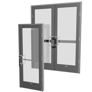 entry door / swing / aluminum / for public buildings