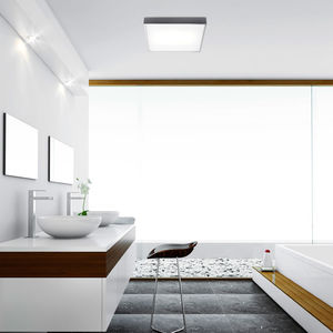contemporary ceiling light / square / glass / brass