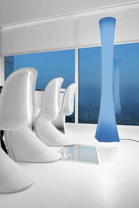 contemporary light column / polycarbonate / LED / indoor