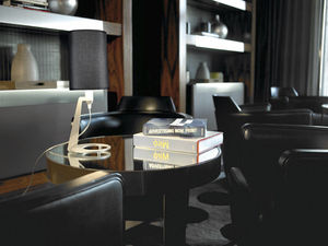 table lamp / contemporary / aluminum / fabric