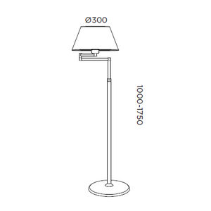 floor-standing lamp / contemporary / fabric / brass