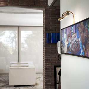 traditional picture light / brass / steel / halogen