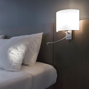 contemporary wall light / fabric / steel / LED