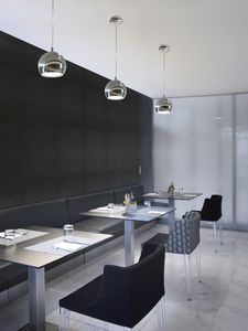 pendant lamp / contemporary / nickel / chromed metal