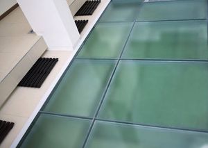fire-rated glass panel / fire protection / for facades / non-slip