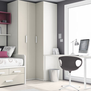 corner wardrobe / contemporary / wooden / with hinged door
