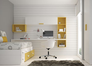 lacquered wood desk / contemporary / child's / with shelf