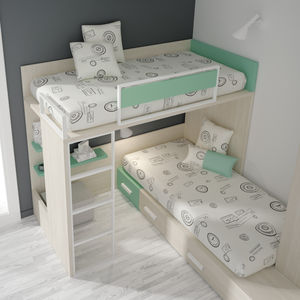 single bed / corner bunk / contemporary / melamine