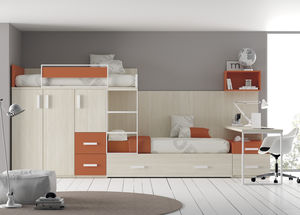 bunk bed / single / contemporary / melamine
