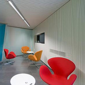 interior acoustic panel / wooden / perforated / commercial