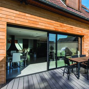 sliding patio door / aluminum / double-glazed / thermally-insulated