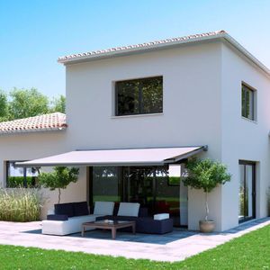 folding-arm awning / box / motorized / patio