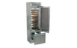 commercial wine cabinet / stainless steel / glazed