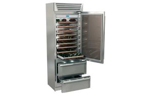commercial wine cabinet / stainless steel / glazed
