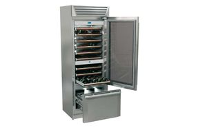 commercial wine cabinet / stainless steel / glazed