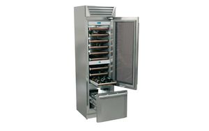 commercial wine cabinet / stainless steel / glazed