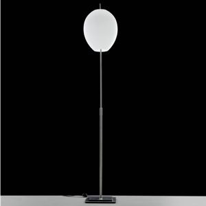 floor-standing lamp / contemporary / stainless steel / glass