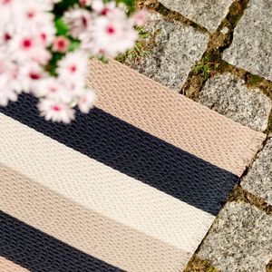 contemporary rug / plain / striped / polyester