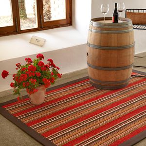 contemporary rug / striped / sisal / rectangular
