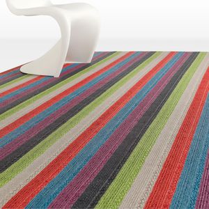 contemporary rug / striped / nylon / cotton