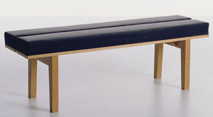 contemporary upholstered bench / fabric / leather / oak