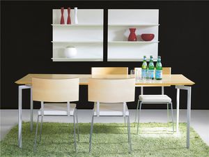 contemporary dining table / oak / walnut / birch