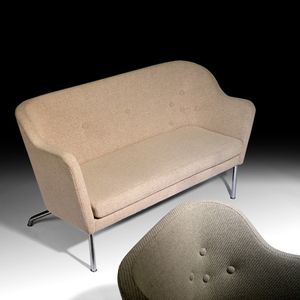 contemporary sofa / steel / 2-seater / black