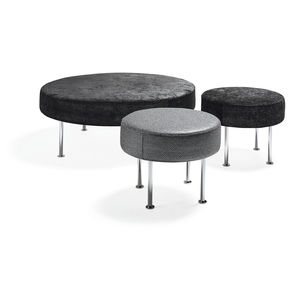 contemporary upholstered bench / leather / commercial / round