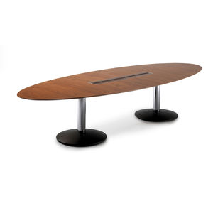 contemporary boardroom table / oak / laminate / oval