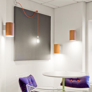 contemporary wall light / glass / oak / acrylic