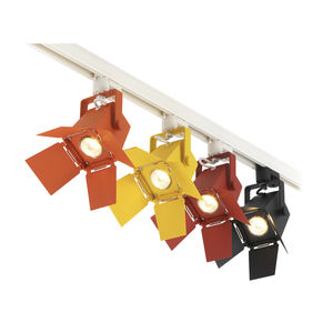 LED track light / linear / cast aluminum / steel