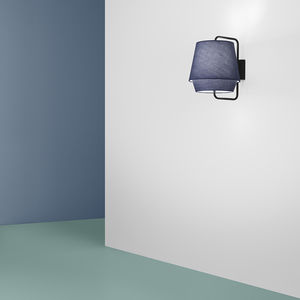 contemporary wall light / painted steel / fabric / acrylic