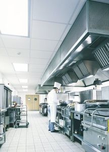 stainless steel suspended ceiling / tile / acoustic / for clean rooms